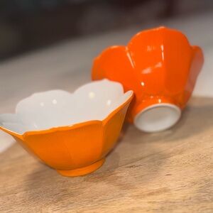 Two Vintage Lotus Japanese Rice Bowls.